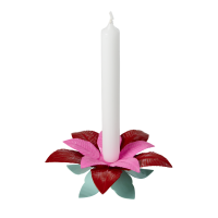 Single Poinsettia Metal Candle Holder by Rice DK